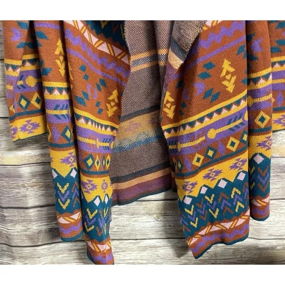 Savanna Jane Large The Bella Tarwin Aztec Cardigan Southwestern Open Front - Picture 4 of 6